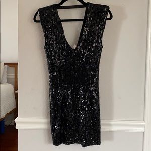 Black Sequin Mini Dress